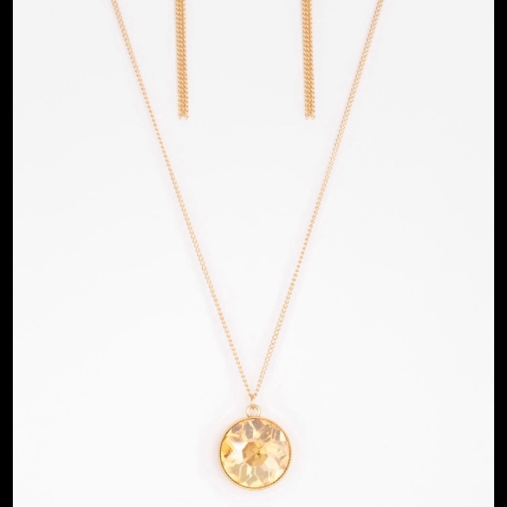 NWT gold prism necklace!
